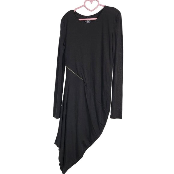 McQ by Alexander McQueen Dresses & Skirts - McQ by Alexander McQueen Long Sleeve Asymmetrical Dress Zipper Black Size Small